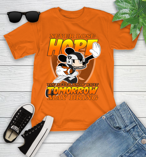 Oakland Raiders NFL Football Mickey Disney Never Lose Hope Youth T-Shirt 9
