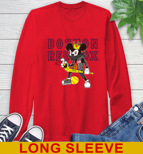Boston Red Sox MLB Baseball Mickey Peace Sign Sports Long Sleeve T-Shirt 10