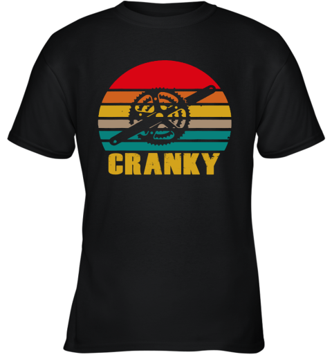 Bicycle Cranky Cycling Lovers Sunset Vintage Youth T-Shirt