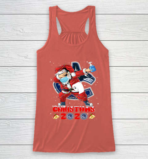 Vancouver Canucks Funny Santa Claus Dabbing Christmas 2020 NHL Racerback Tank 3