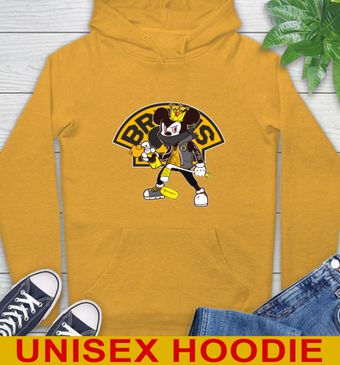 Boston Bruins NHL Hockey Mickey Peace Sign Sports Hoodie 3