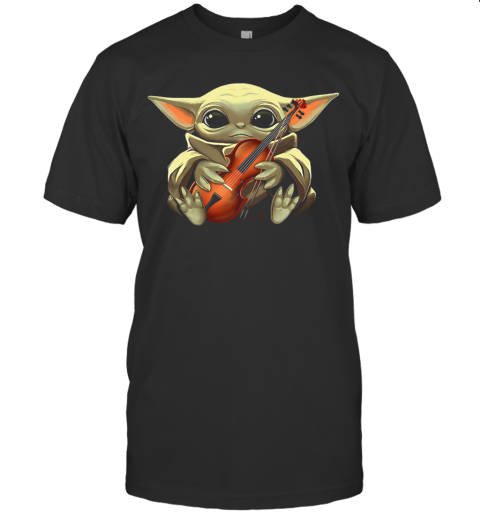 Baby Yoda Hugging Violin T-Shirt