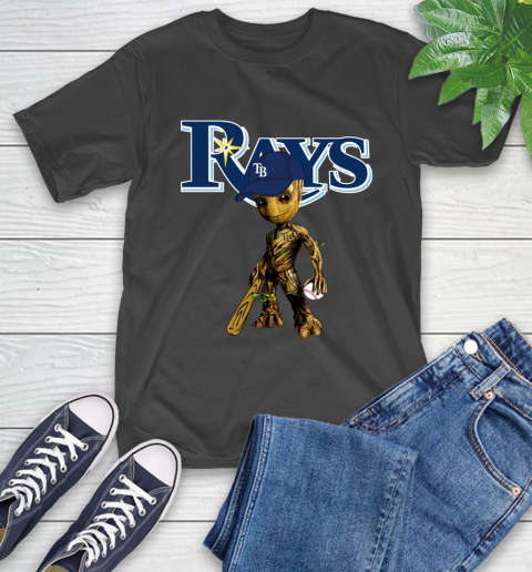 MLB Tampa Bay Rays Groot Guardians Of The Galaxy Baseball T-Shirt 2