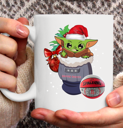 Houston Rockets Christmas Baby Yoda Star Wars Funny Happy NBA Ceramic Mug 11oz 4
