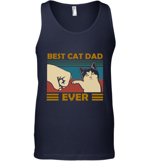 lsvh best cat dad ever fist dash with cat vintage unisex tank 17 front navy