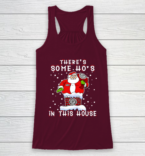 San Antonio Spurs Christmas There Is Some Hos In This House Santa Stuck In The Chimney NBA Racerback Tank 2