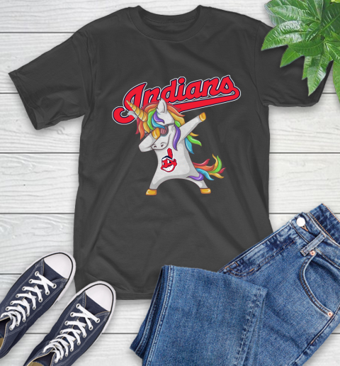 Cleveland Indians MLB Baseball Funny Unicorn Dabbing Sports T-Shirt 14