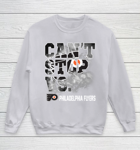 NHL Philadelphia Flyers Hockey Can't Stop Vs Youth Sweatshirt 4 NHL Philadelphia Flyers Hockey Can't Stop Vs Youth Sweatshirt - Image 4