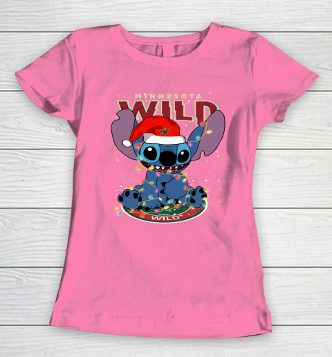 Minnesota Wild NHL Hockey noel stitch Christmas Women's T-Shirt 9
