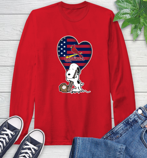 St.Louis Cardinals MLB Baseball The Peanuts Movie Adorable Snoopy Long Sleeve T-Shirt 10