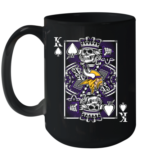 Minnesota Vikings NFL Football The King Of Spades Death Cards Shirt Ceramic Mug 15oz