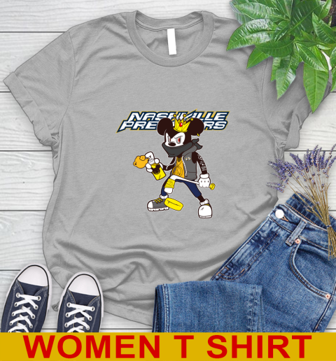 Nashville Predators NHL Hockey Mickey Peace Sign Sports Women's T-Shirt 5