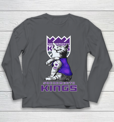 NBA Basketball My Cat Loves Sacramento Kings Youth Long Sleeve 6