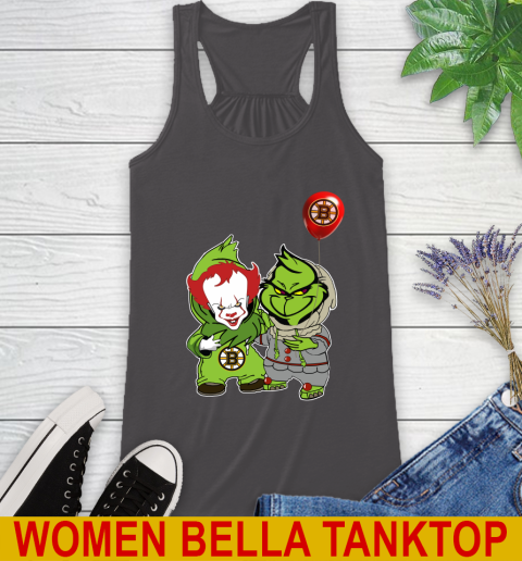 Boston Bruins Baby Pennywise Grinch Christmas NHL Hockey Racerback Tank 12