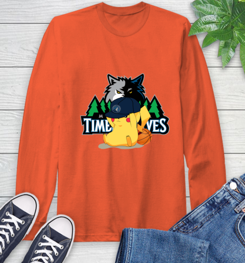 NBA Pikachu Basketball Sports Minnesota Timberwolves Long Sleeve T-Shirt 5