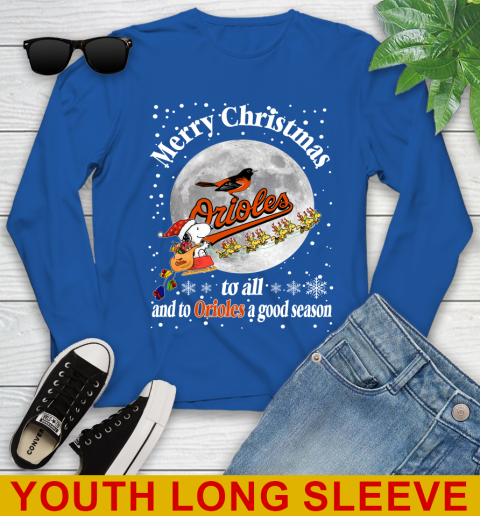Baltimore Orioles Merry Christmas To All And To Orioles A Good Season MLB Baseball Sports Youth Long Sleeve 10