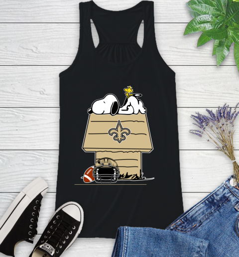 New Orleans Saints NFL Football Snoopy Woodstock The Peanuts Movie Racerback Tank 2