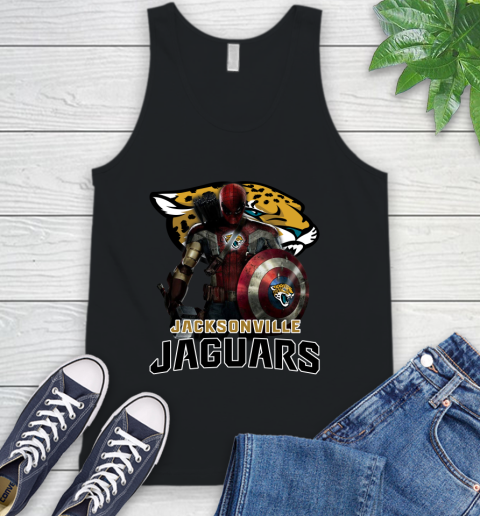 NFL Captain America Thor Spider Man Hawkeye Avengers Endgame Football Jacksonville Jaguars Tank Top 2