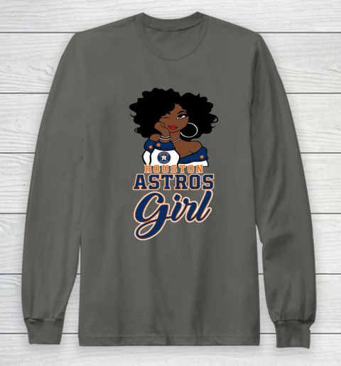 Houston Astross Girl MLB Long Sleeve T-Shirt 8
