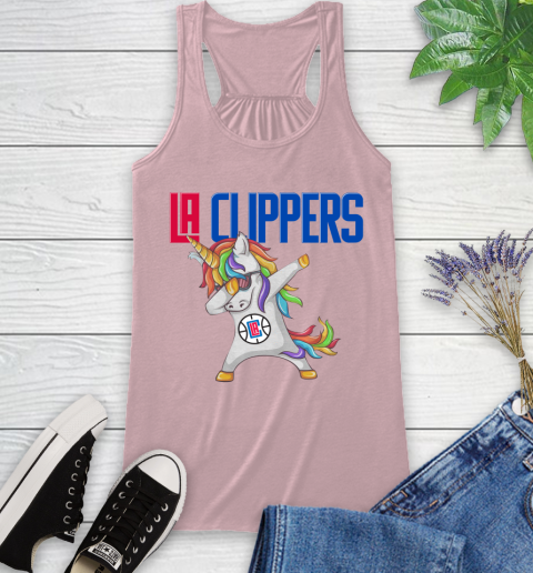 LA Clippers NBA Basketball Funny Unicorn Dabbing Sports Racerback Tank 11