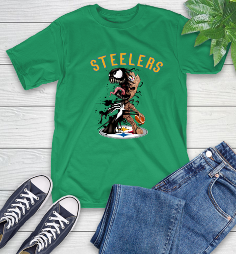 NFL Pittsburgh Steelers Football Venom Groot Guardians Of The Galaxy T-Shirt 7