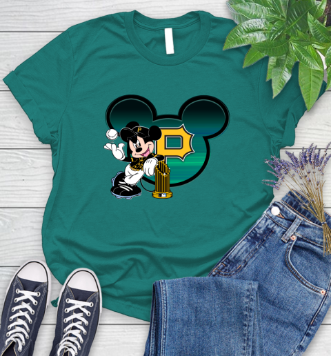 MLB Pittsburgh Pirates The Commissioner's Trophy Mickey Mouse Disney Women's T-Shirt 12
