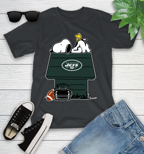 New York Jets NFL Football Snoopy Woodstock The Peanuts Movie Youth T-Shirt 2