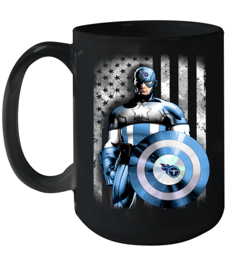 Tennessee Titans NFL Football Captain America Marvel Avengers American Flag Shirt Ceramic Mug 15oz