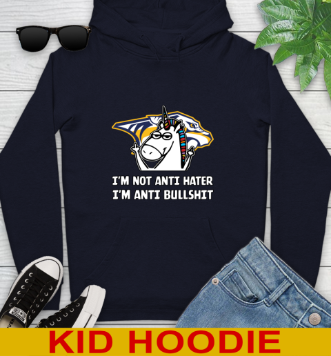 Nashville Predators NHL Hockey Unicorn I'm Not Anti Hater I'm Anti Bullshit Youth Hoodie 5 Nashville Predators NHL Hockey Unicorn I'm Not Anti Hater I'm Anti Bullshit Youth Hoodie - Image 5