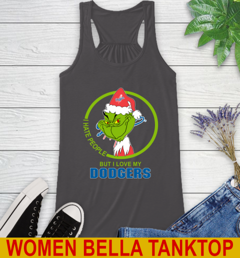 Los Angeles Dodgers MLB Christmas Grinch I Hate People But I Love My Favorite Baseball Team Racerback Tank 12
