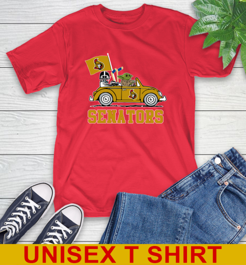 NHL Hockey Ottawa Senators Darth Vader Baby Yoda Driving Star Wars Shirt T-Shirt 10