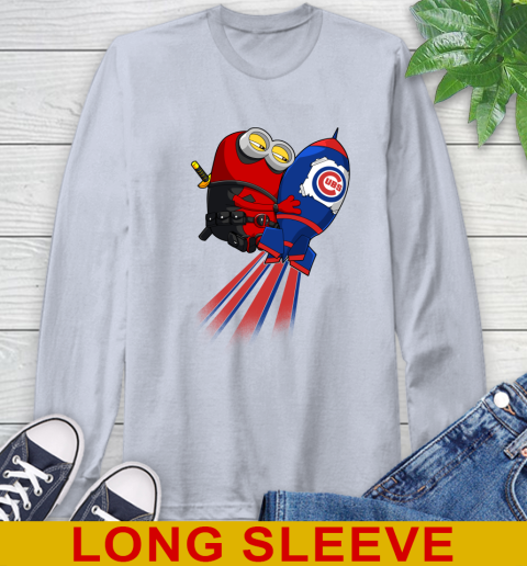 MLB Baseball Chicago Cubs Deadpool Minion Marvel Shirt Long Sleeve T-Shirt 6