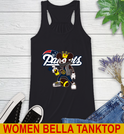 New England Patriots NFL Football Mickey Peace Sign Sports Racerback Tank 2