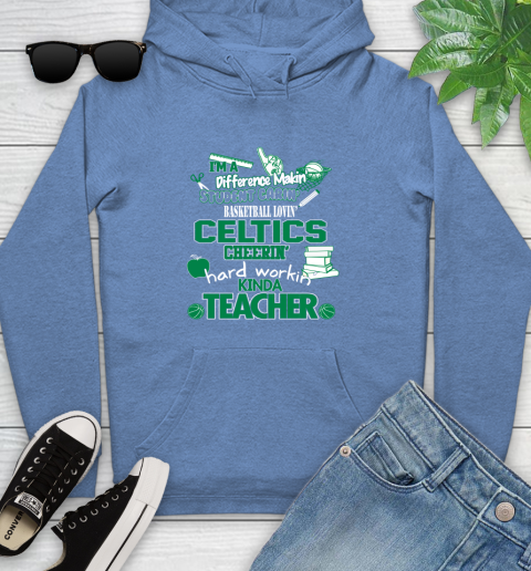 Boston Celtics NBA I'm A Difference Making Student Caring Basketball Loving Kinda Teacher Youth Hoodie 13
