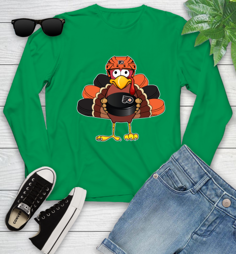 Philadelphia Flyers Turkey Thanksgiving Day Youth Long Sleeve 6
