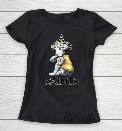 NFL Football My Cat Loves New Orleans Saints Women's T-Shirt