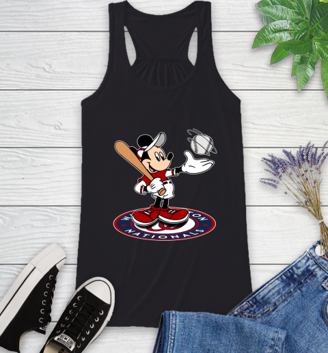 MLB Baseball Washington Nationals Cheerful Mickey Disney Shirt Racerback Tank
