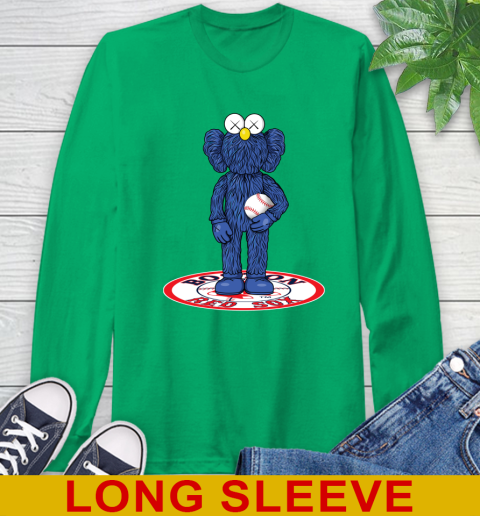 MLB Baseball Boston Red Sox Kaws Bff Blue Figure Shirt Long Sleeve T-Shirt 7