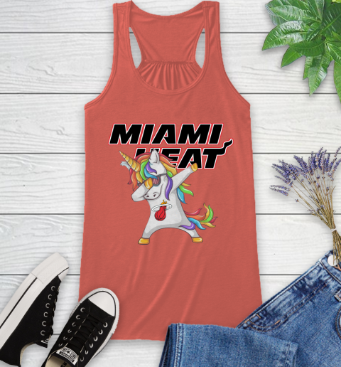 Miami Heat NBA Basketball Funny Unicorn Dabbing Sports Racerback Tank 4