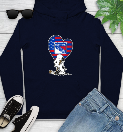 New York Rangers NHL Hockey The Peanuts Movie Adorable Snoopy Youth Hoodie 4