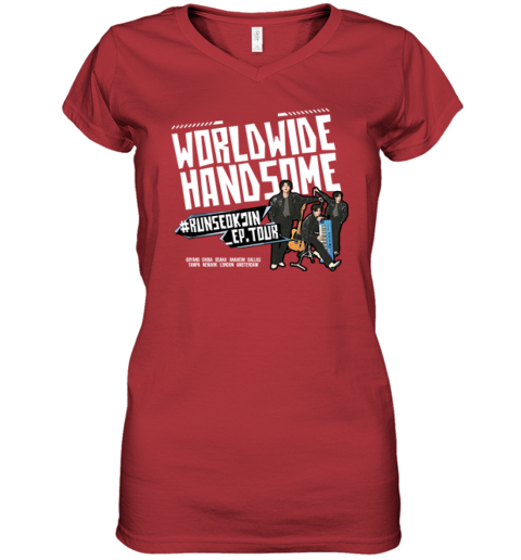 Jin BTS Worldwide Handsome Tour Women's V-Neck T-Shirt