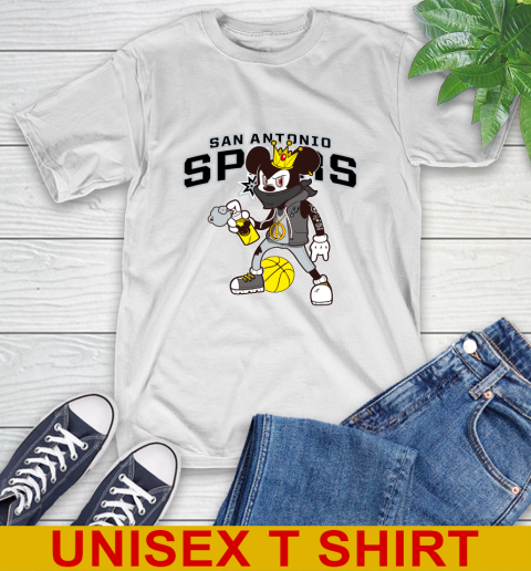 San Antonio Spurs NBA Basketball Mickey Peace Sign Sports T-Shirt