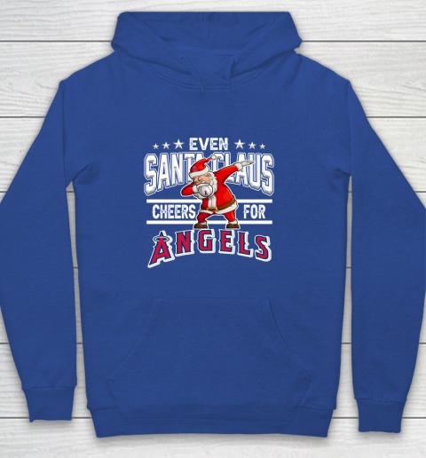 Los Angeles Angels Even Santa Claus Cheers For Christmas MLB Youth Hoodie 6
