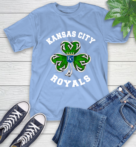 MLB Kansas City Royals Three Leaf Clover St Patrick's Day Baseball Sports T-Shirt 12