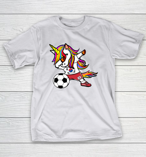 Dabbing Unicorn South Korea Football Korean Flag Soccer T-Shirt 24