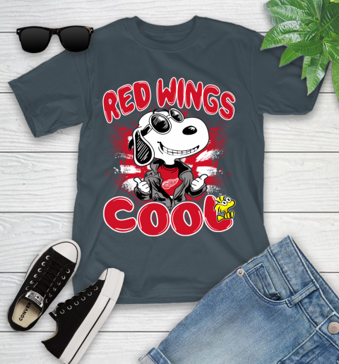 NHL Hockey Detroit Red Wings Cool Snoopy Shirt Youth T-Shirt 9