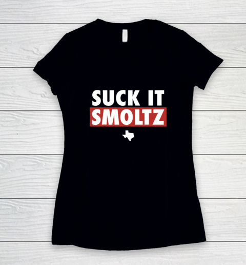 Suck It Smoltz Texas Women's V-Neck T-Shirt