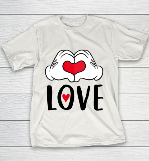 Disney Mickey and Minnie Mouse Heart Hands Love Youth T-Shirt