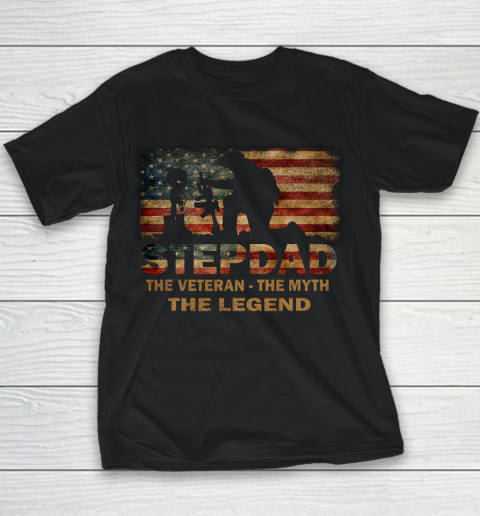 Veteran Shirt Stepdad The Veteran Myth Legend Funny Father s Day Youth T-Shirt
