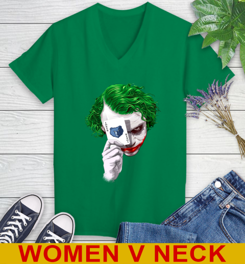 Memphis Grizzlies NBA Basketball Joker Card Shirt Women's V-Neck T-Shirt 5